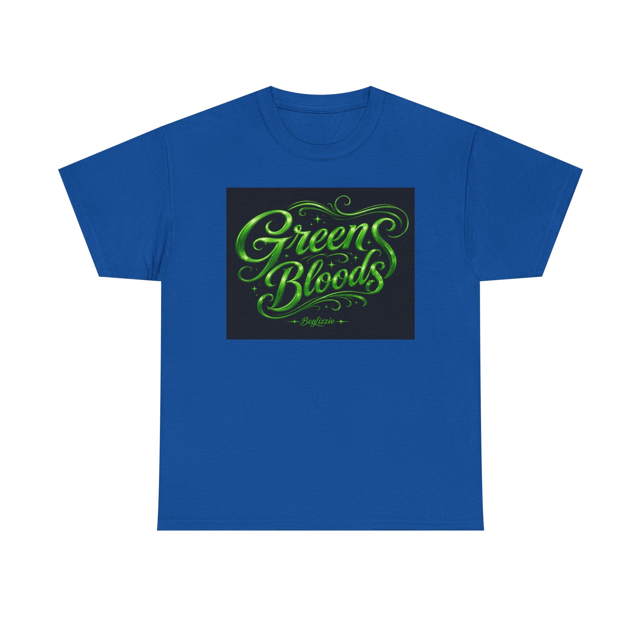 Green Bloods Graphic Tee — Neon Script St. Patrick’s Day Shirt