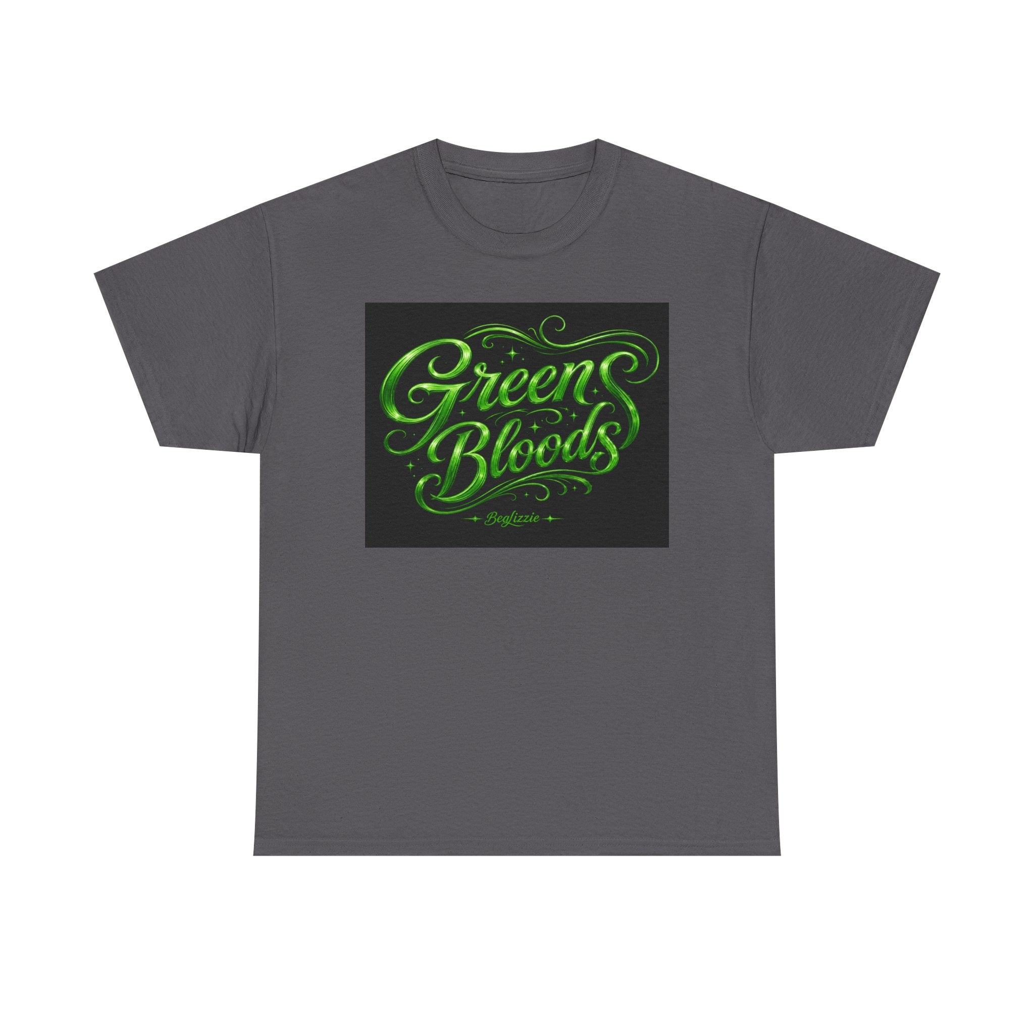 Green Bloods Graphic Tee — Neon Script St. Patrick’s Day Shirt