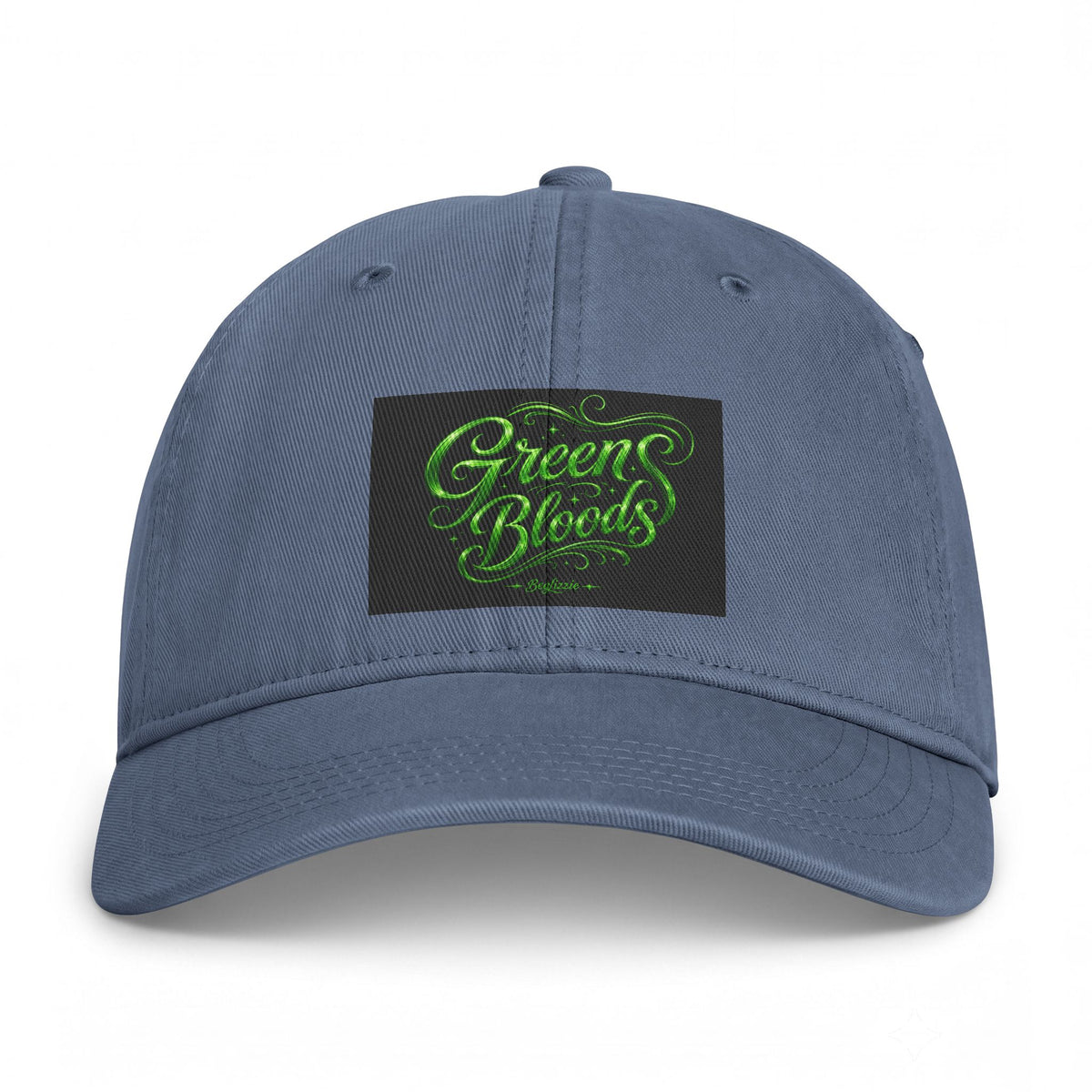 Green Bloods Script Cap — Washed Coastal Dad Hat