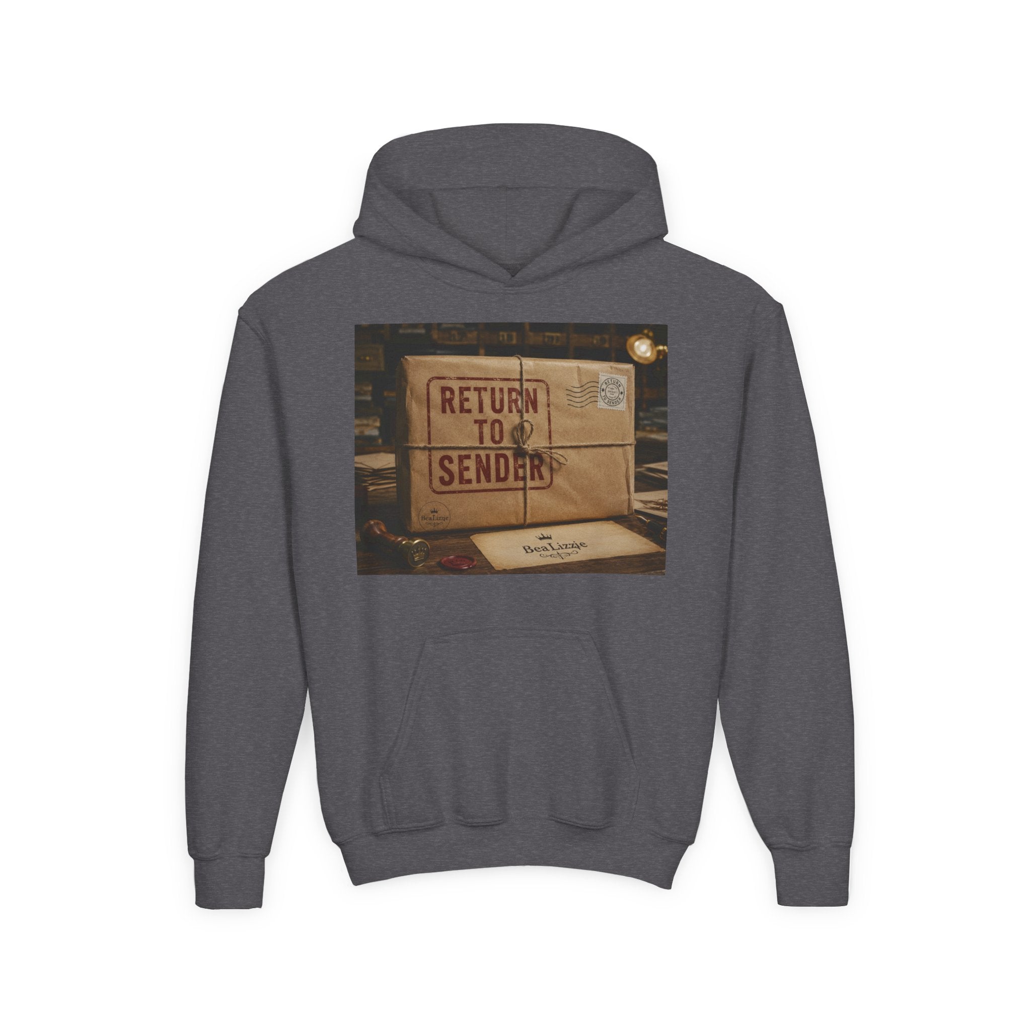 Youth Hoodie – 'Return to Sender' Vintage Mailbox Graphic