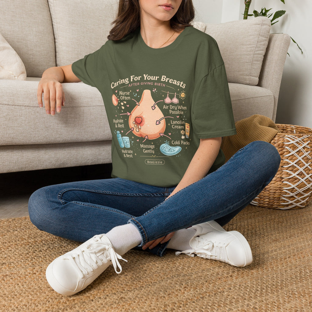 Breastfeeding Care T-Shirt — Caring For Your Breasts Nursing Guide Tee