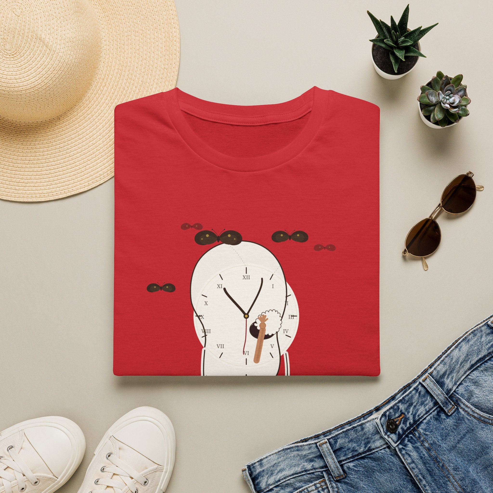 Liar Clock Graphic T‑Shirt — Quirky Surreal Illustration Tee