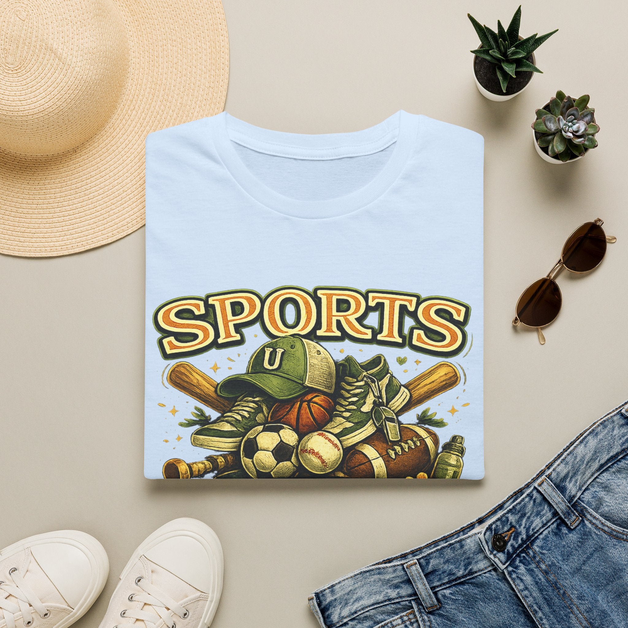 Sports Uncle T-Shirt — Vintage Multi-Sport Design (Baseball, Football, Soccer, Basketball)