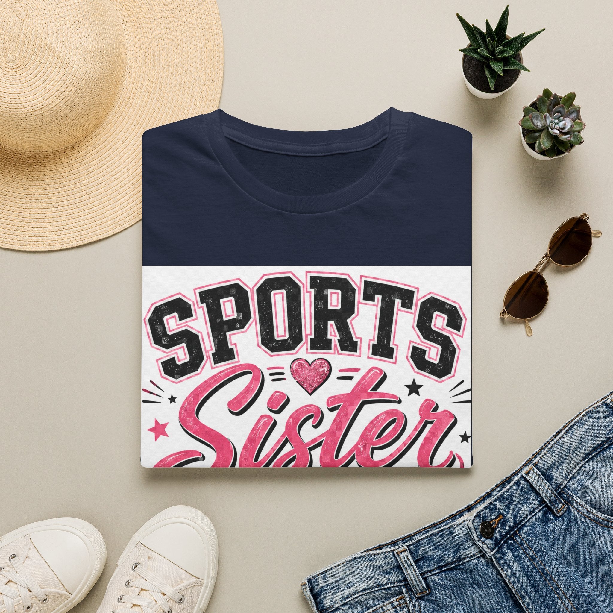 Sports Sister T-Shirt — Athletic Sister Tee with Sports Balls Graphic