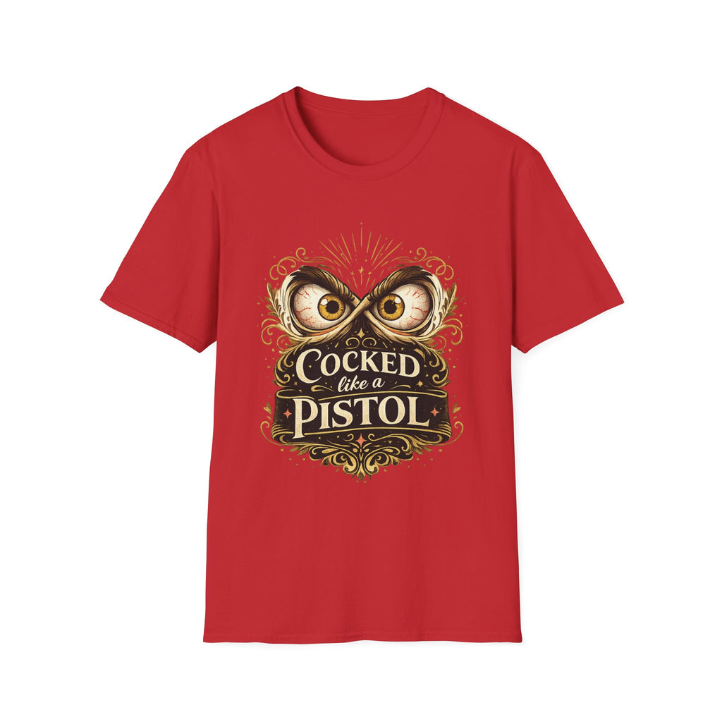 T-Shirt — "Cocked Like a Pistol" Owl Graphic Tee