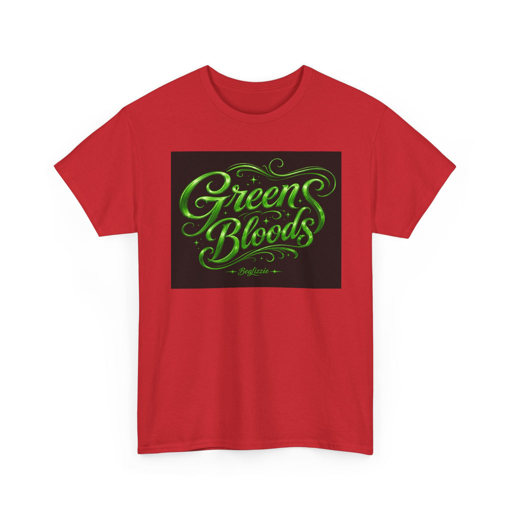Green Bloods Graphic Tee — Neon Script St. Patrick’s Day Shirt