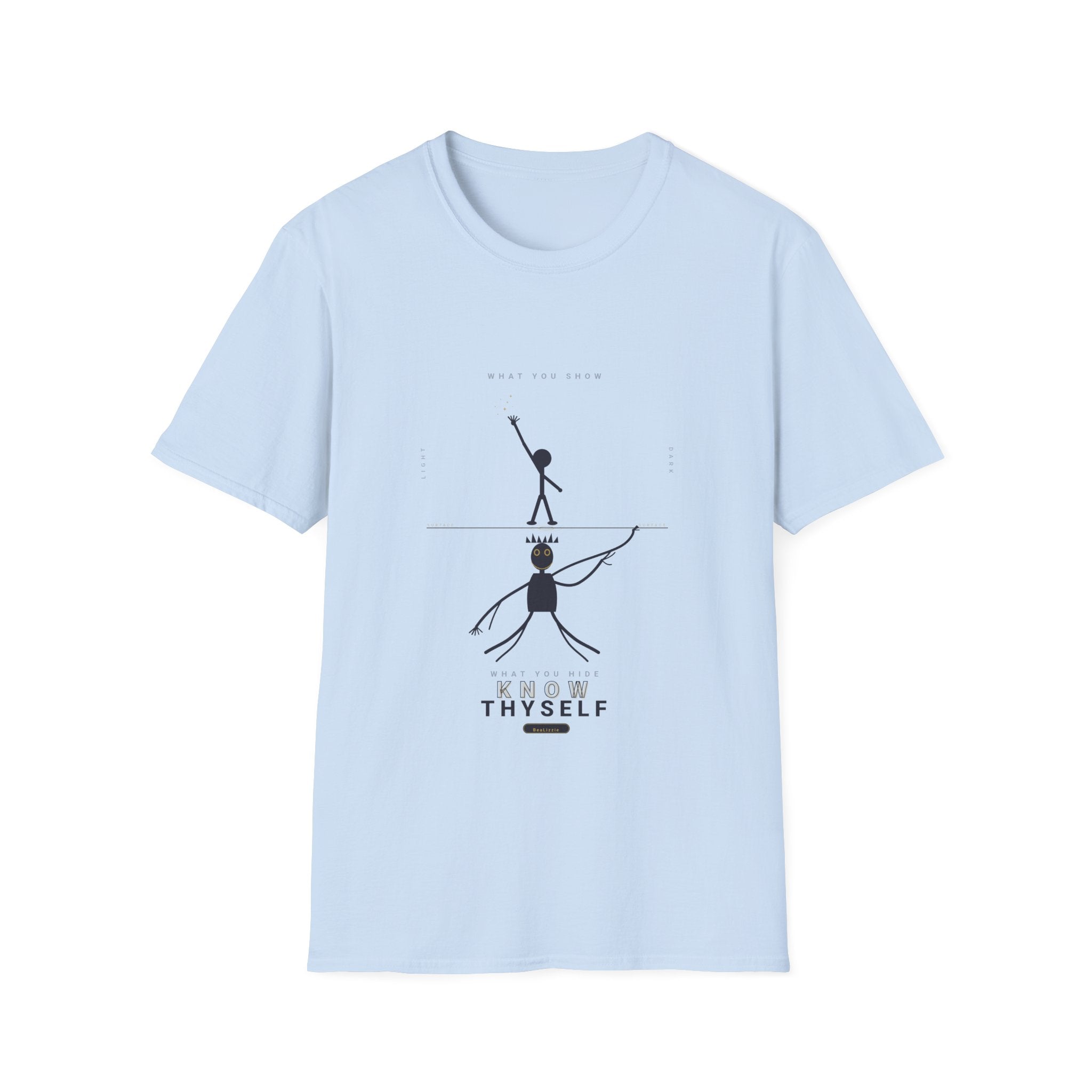 T‑Shirt — Minimalist 'Know Thyself' Stick Figure Motivational Tee