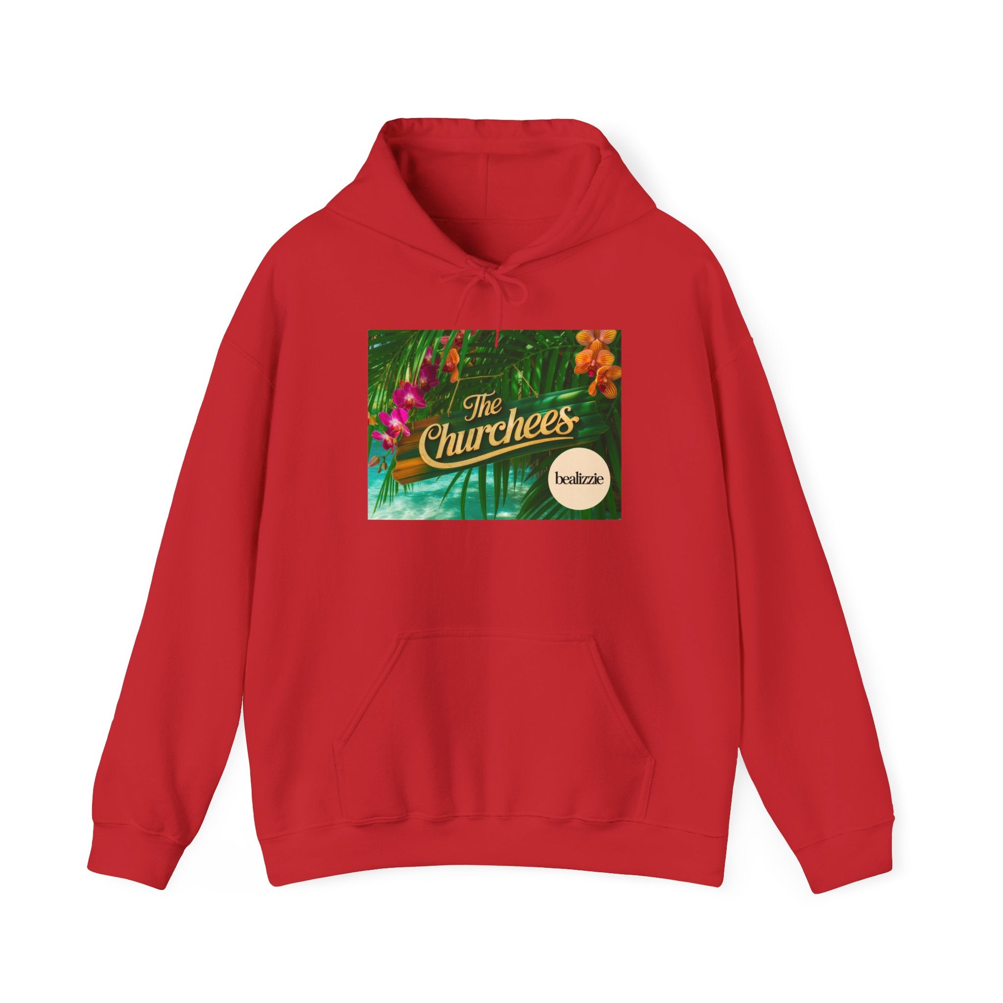 Le sweat à capuche logo Tropical de Churchees — Sweat-shirt à motif rétro inspiré des groupes de musique
