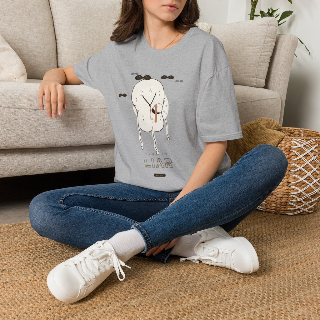 Liar Clock Graphic T‑Shirt — Quirky Surreal Illustration Tee
