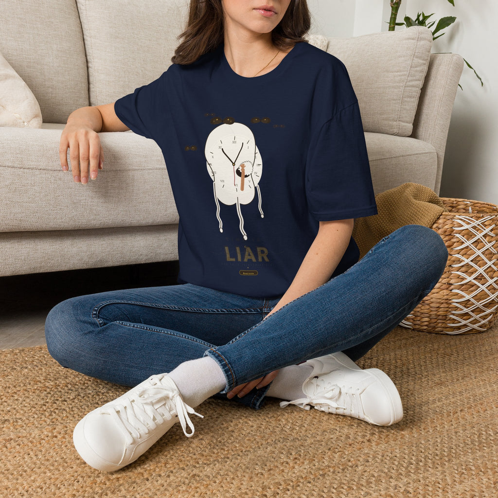 Liar Clock Graphic T‑Shirt — Quirky Surreal Illustration Tee