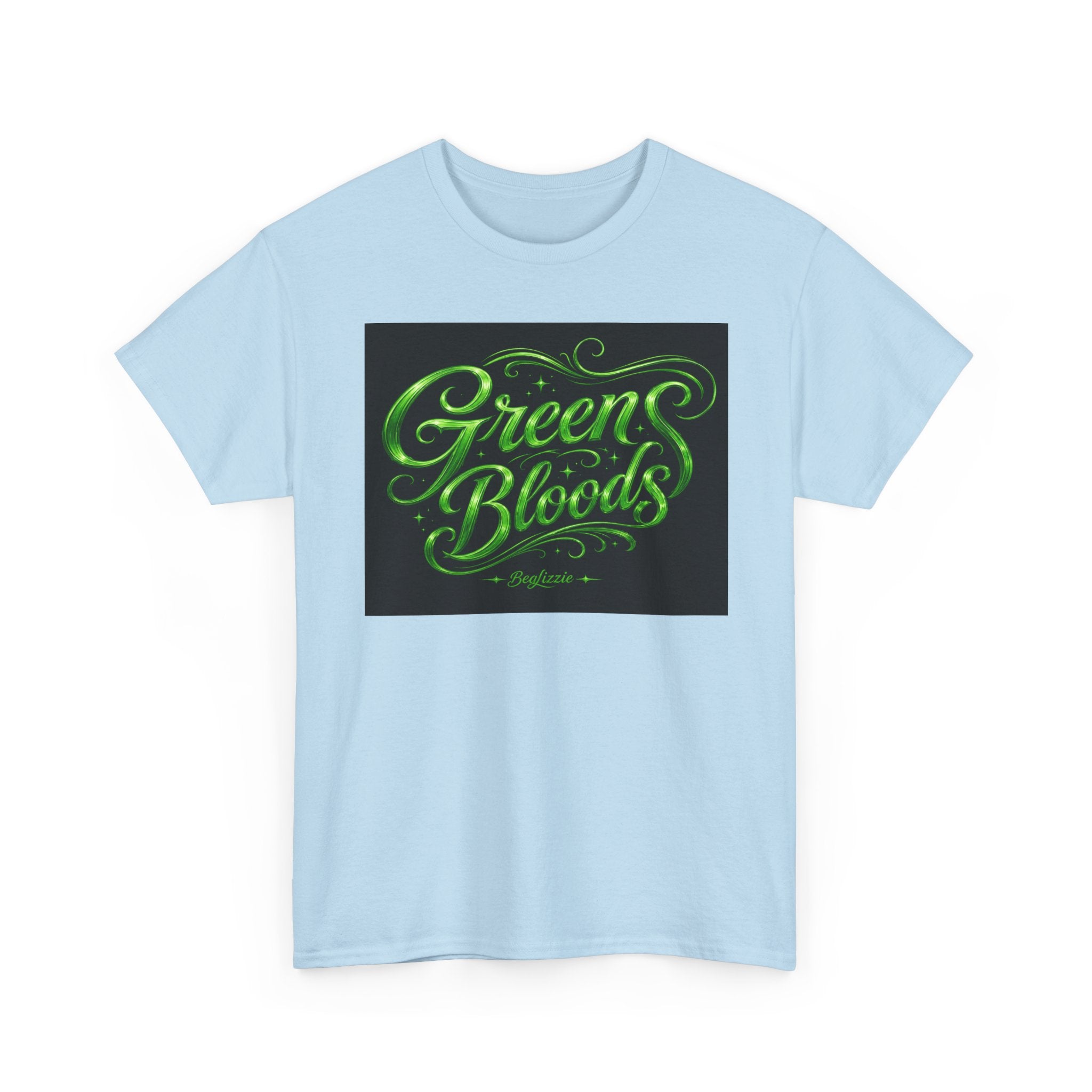 Green Bloods Graphic Tee — Neon Script St. Patrick’s Day Shirt