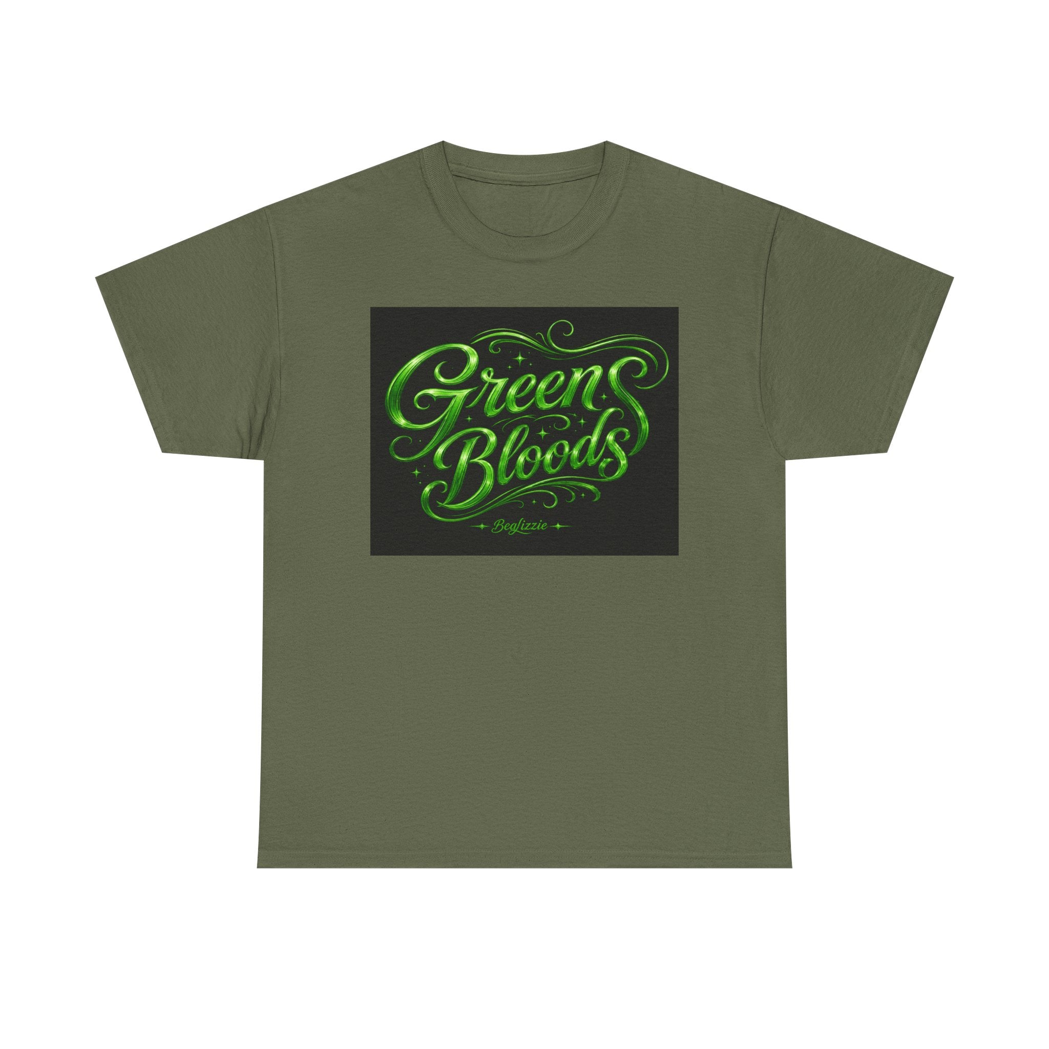 Green Bloods Graphic Tee — Neon Script St. Patrick’s Day Shirt