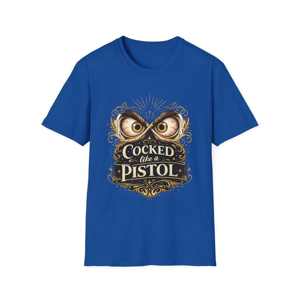 T-Shirt — "Cocked Like a Pistol" Owl Graphic Tee