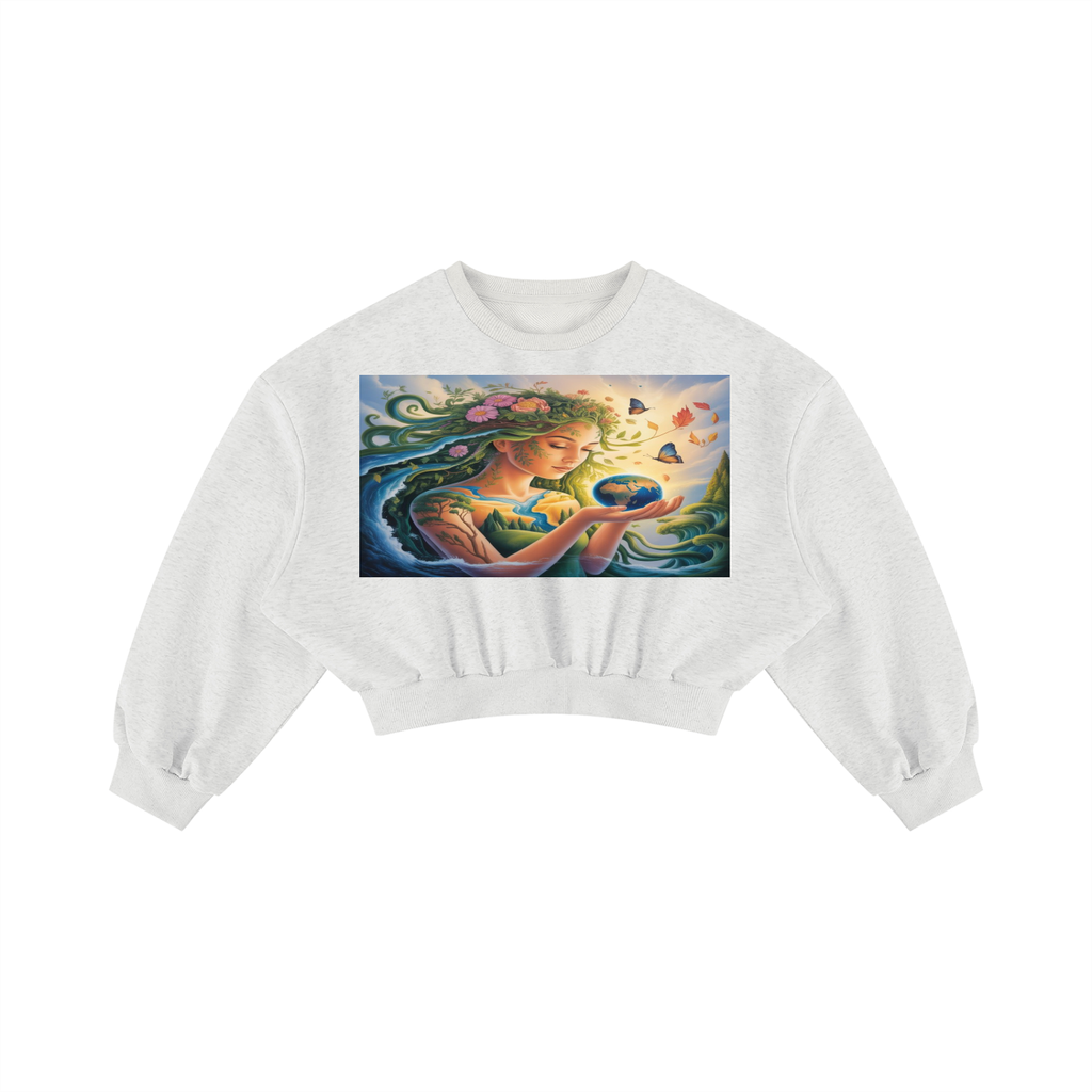Women's Boxy Cropped Crewneck Sweatshirt