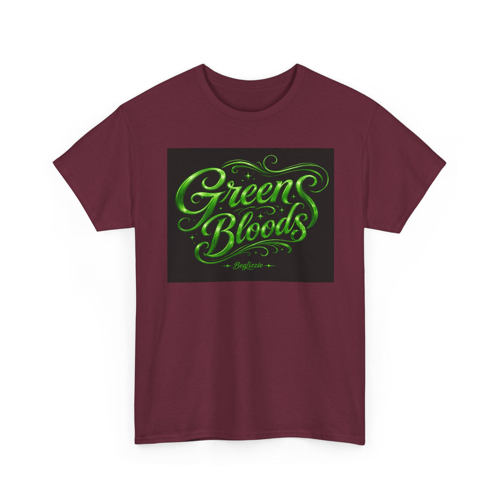 Green Bloods Graphic Tee — Neon Script St. Patrick’s Day Shirt