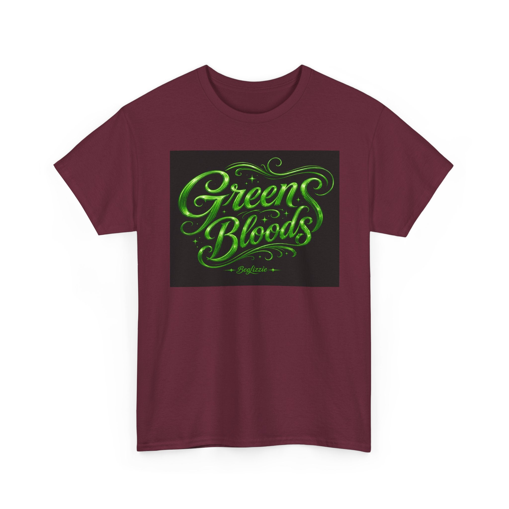 Green Bloods Graphic Tee — Neon Script St. Patrick’s Day Shirt