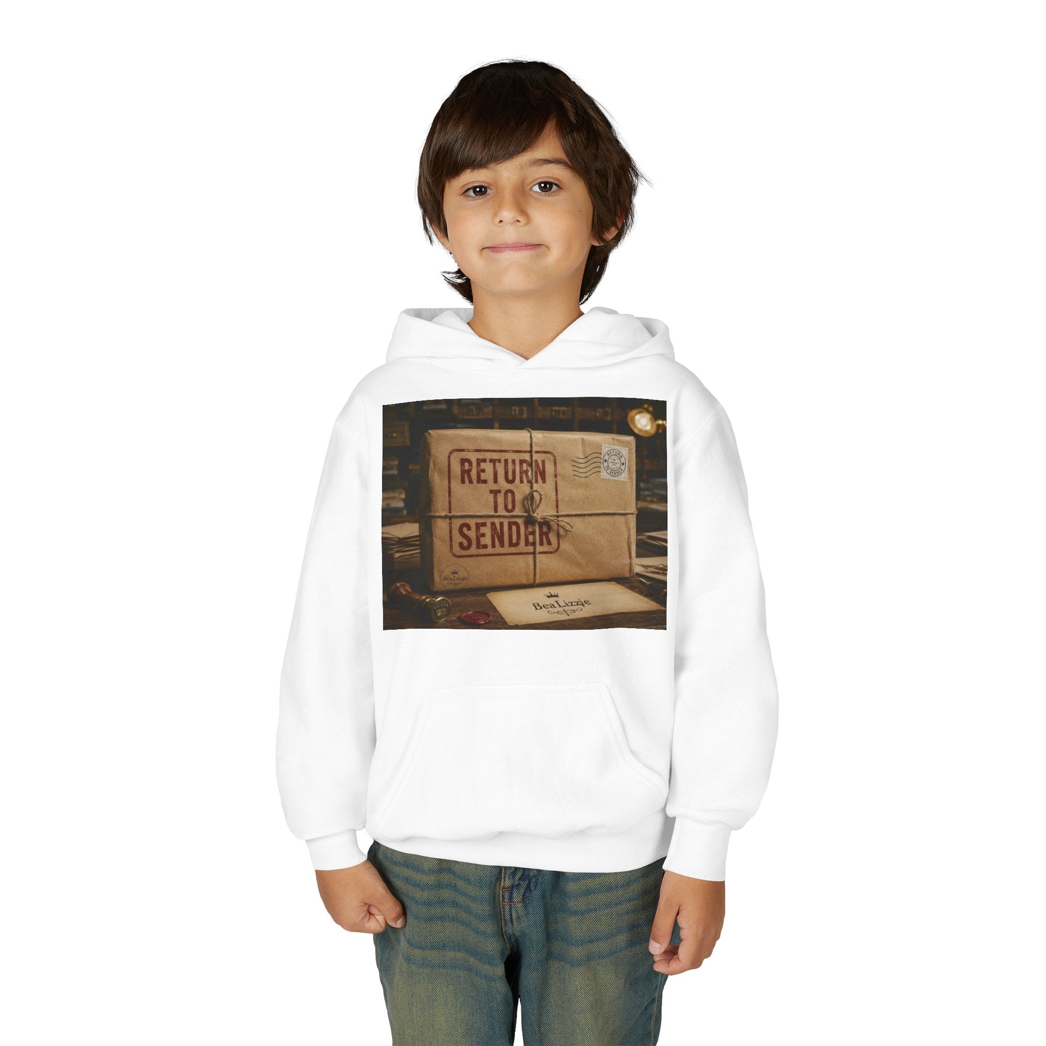 Youth Hoodie – 'Return to Sender' Vintage Mailbox Graphic