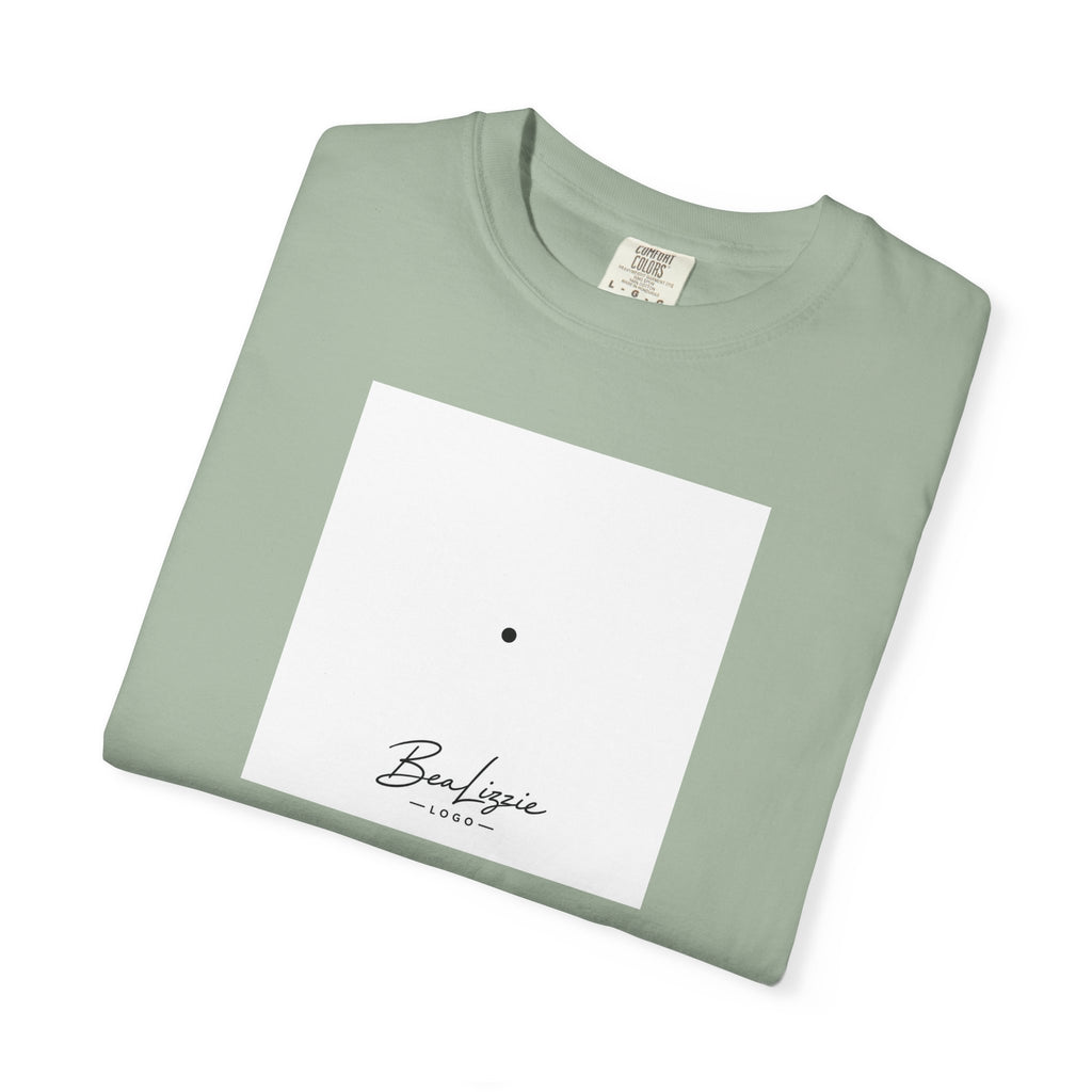 Minimalist "Breathe" Script T-Shirt — Small Center Dot Design