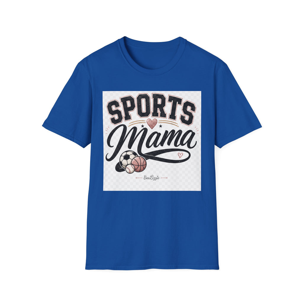 Sports Mama T‑Shirt — Cute Athletic Mom Tee with Heart & Ball Design
