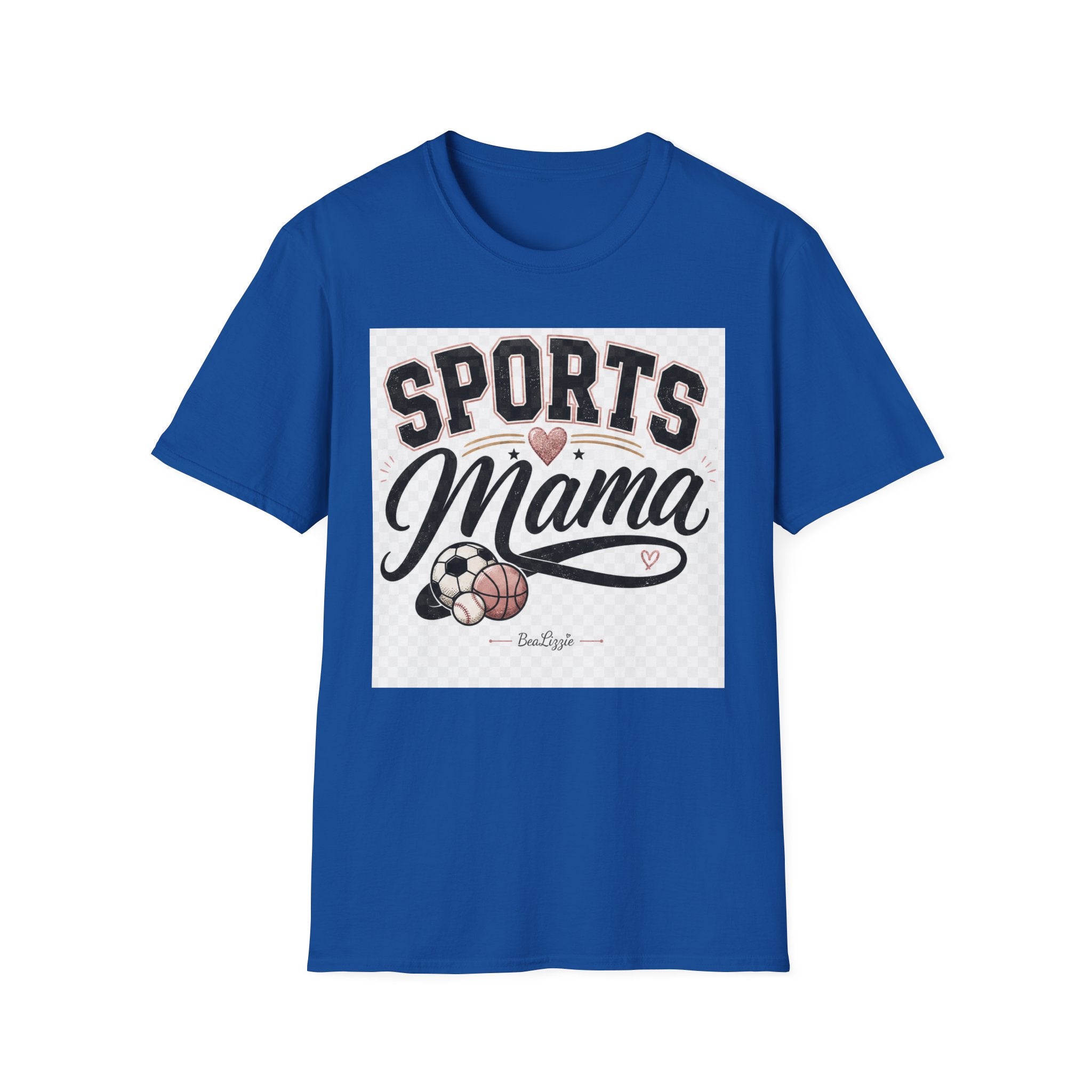 Sports Mama T‑Shirt — Cute Athletic Mom Tee with Heart & Ball Design