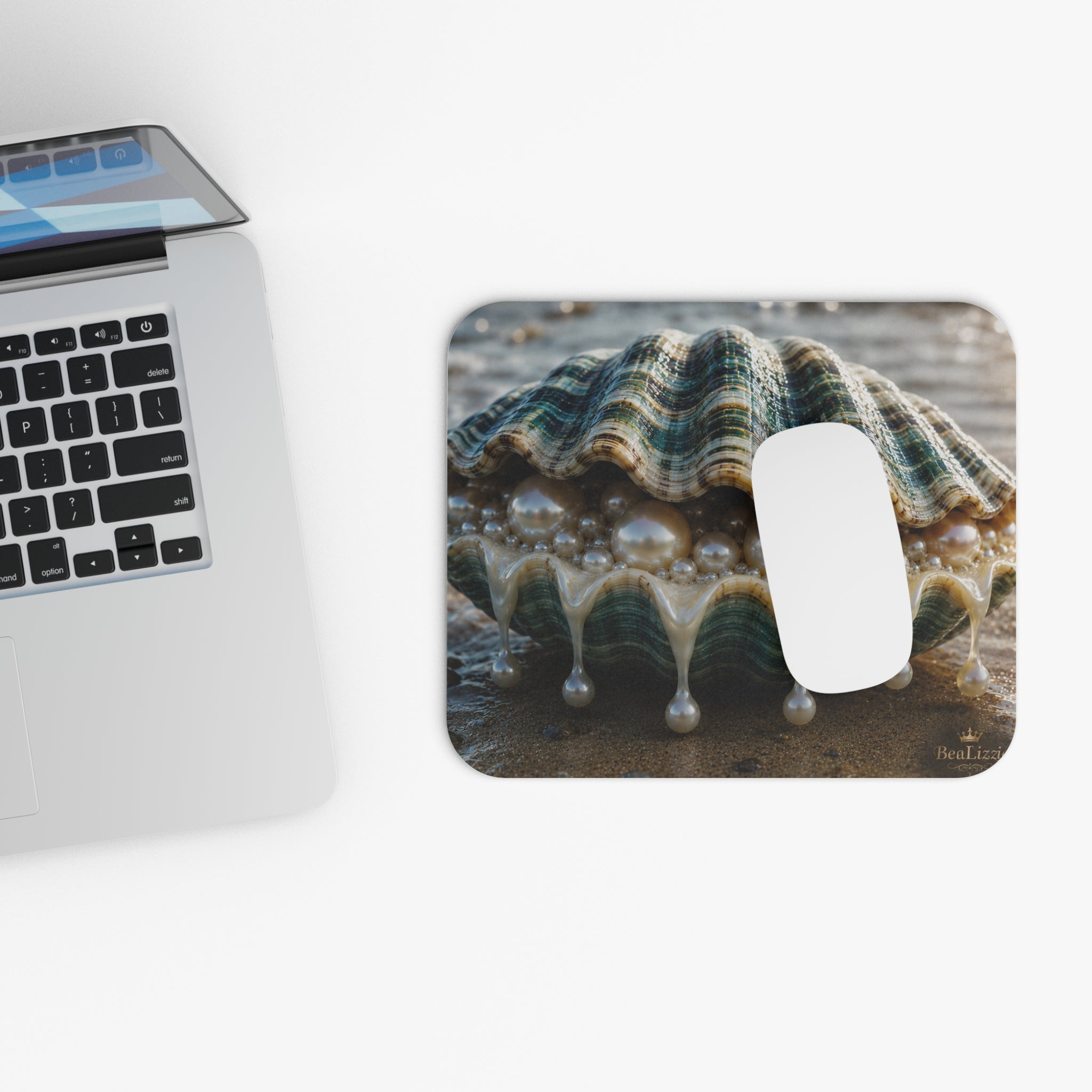 Seashell Pearl Mouse Pad — Ocean-Inspired Desk Mat