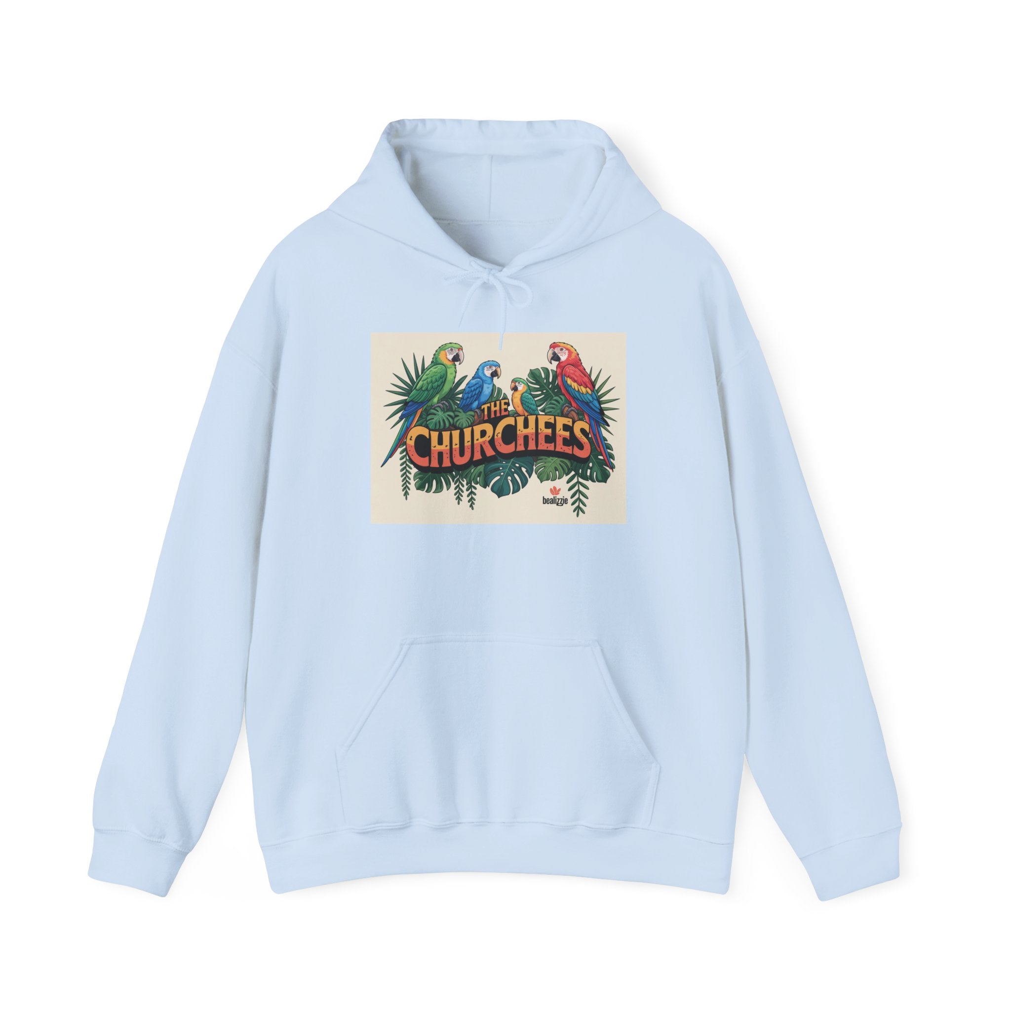 Sweat à capuche « CHURCHEES » Perroquet Tropical – Pull graphique d'oiseau insulaire vintage