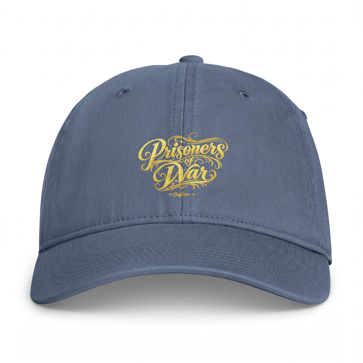 Washed Coastal Cap — Gold Script "Waves Dad" Embroidered Baseball Hat