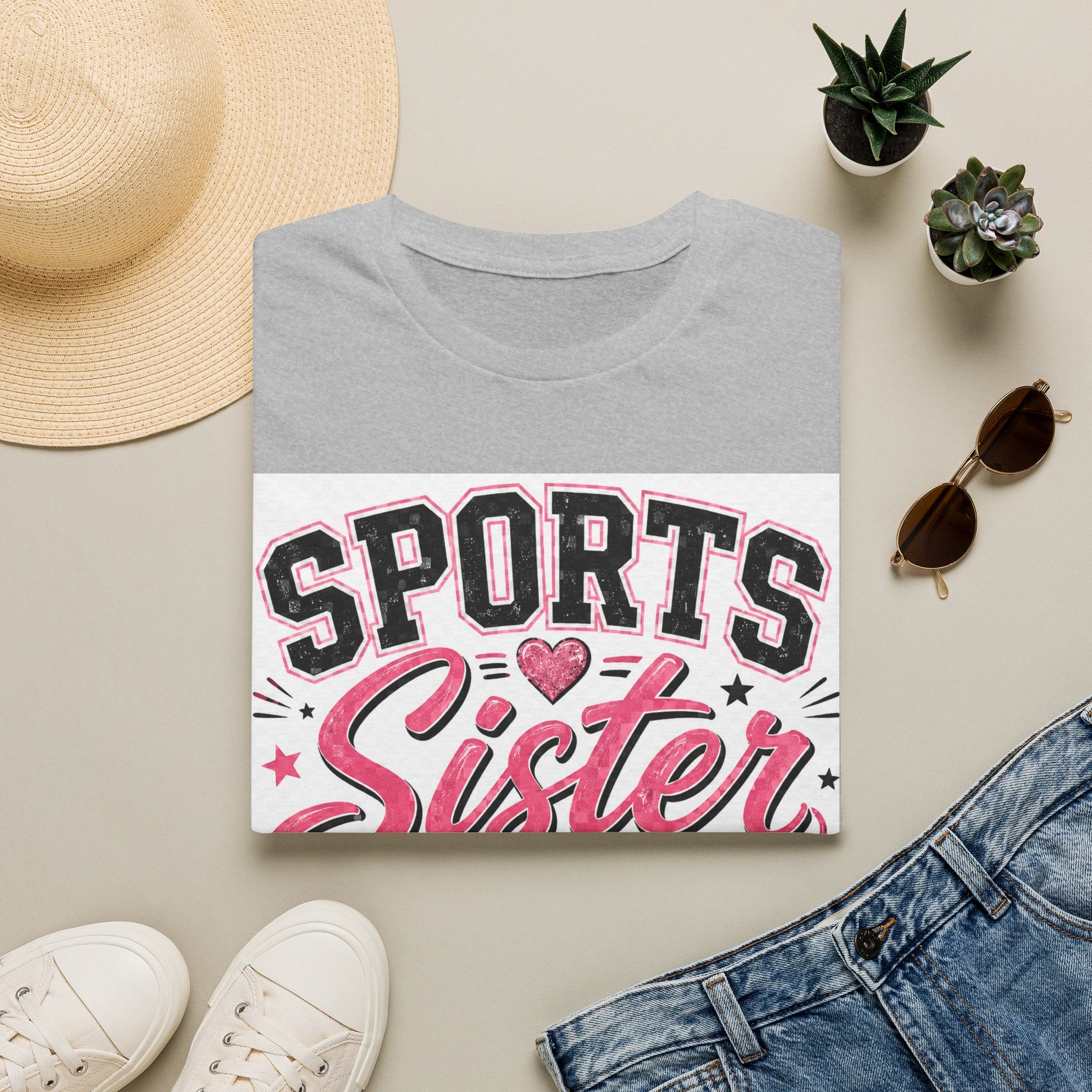 Sports Sister T-Shirt — Athletic Sister Tee with Sports Balls Graphic