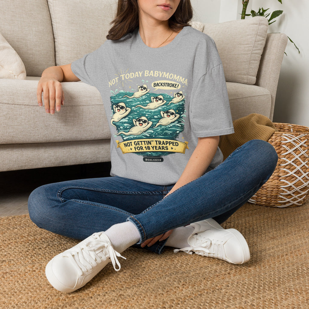 Backstroke Sloths T-Shirt — Cute Retro Swimming Sloth Design ("Backstroke! Not Today Harassment")