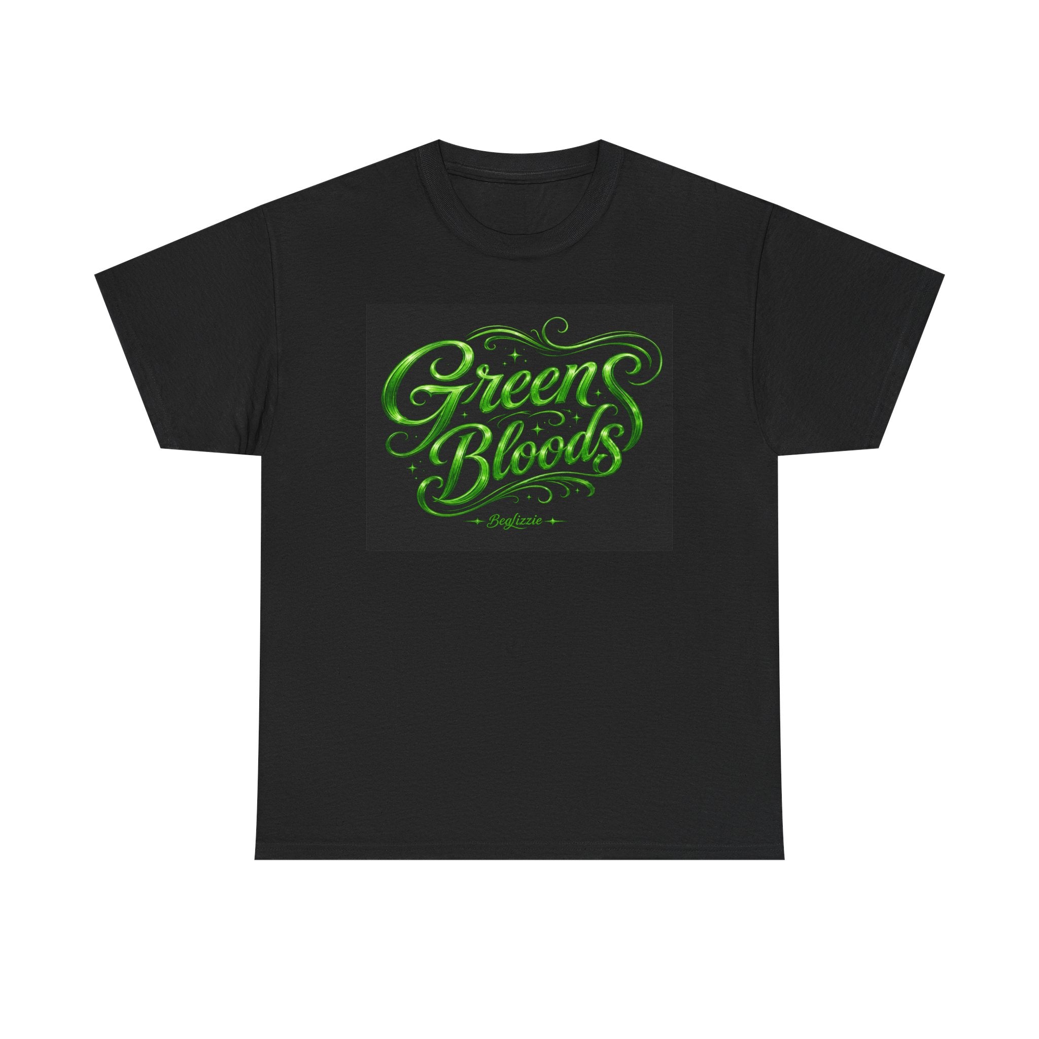 Green Bloods Graphic Tee — Neon Script St. Patrick’s Day Shirt