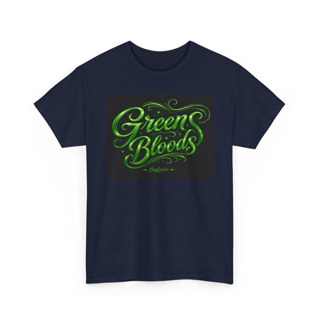 Green Bloods Graphic Tee — Neon Script St. Patrick’s Day Shirt