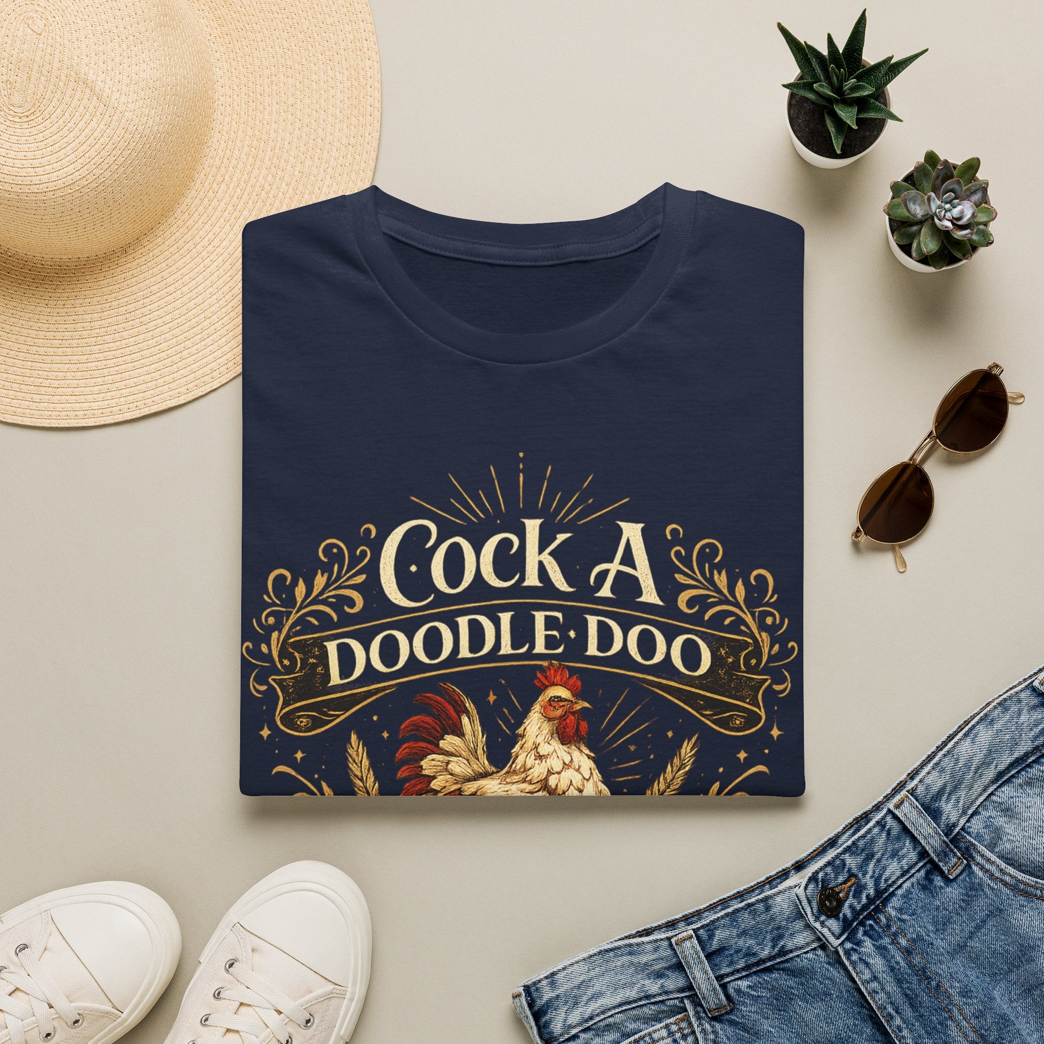 Cock A Doodle Doo T-Shirt — Funny Rooster Farmyard Graphic Tee