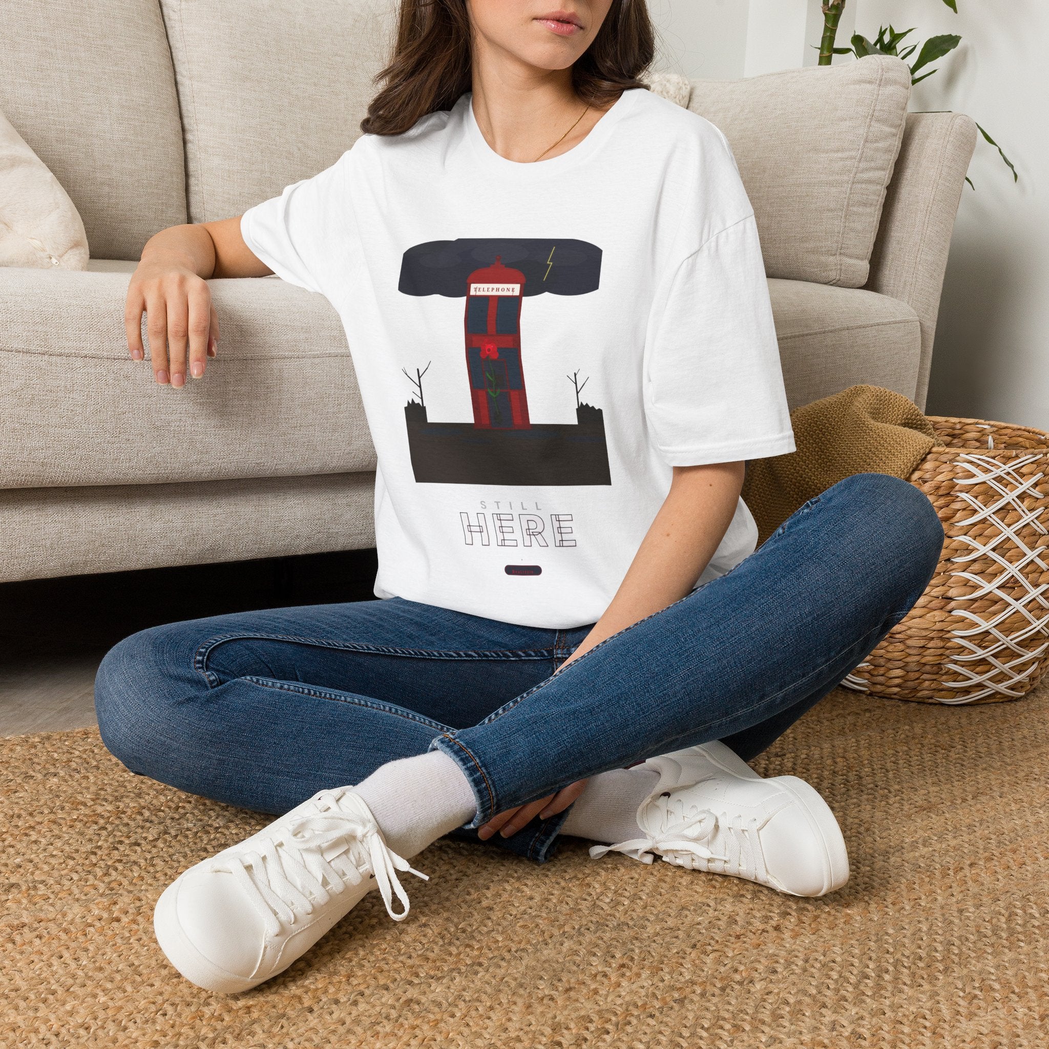 Vintage British Phone Booth T-Shirt — 'Telephone' Graphic Tee