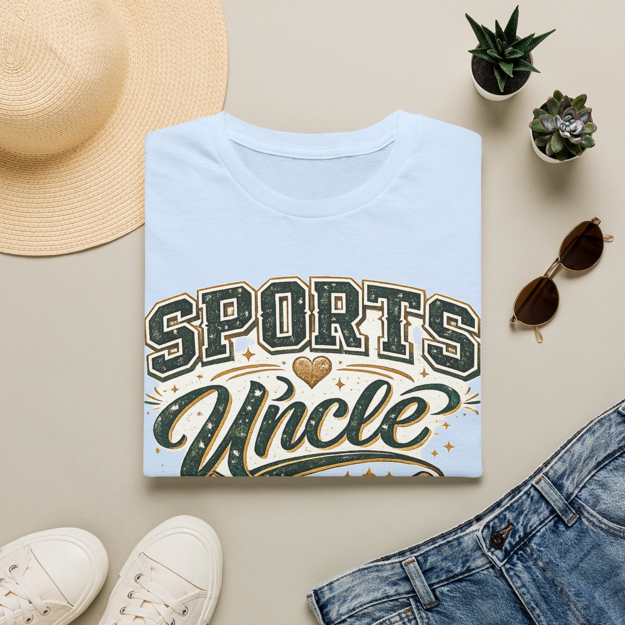 Sports Uncle T-Shirt — Vintage Athletic Design (Baseball, Football, Basketball)