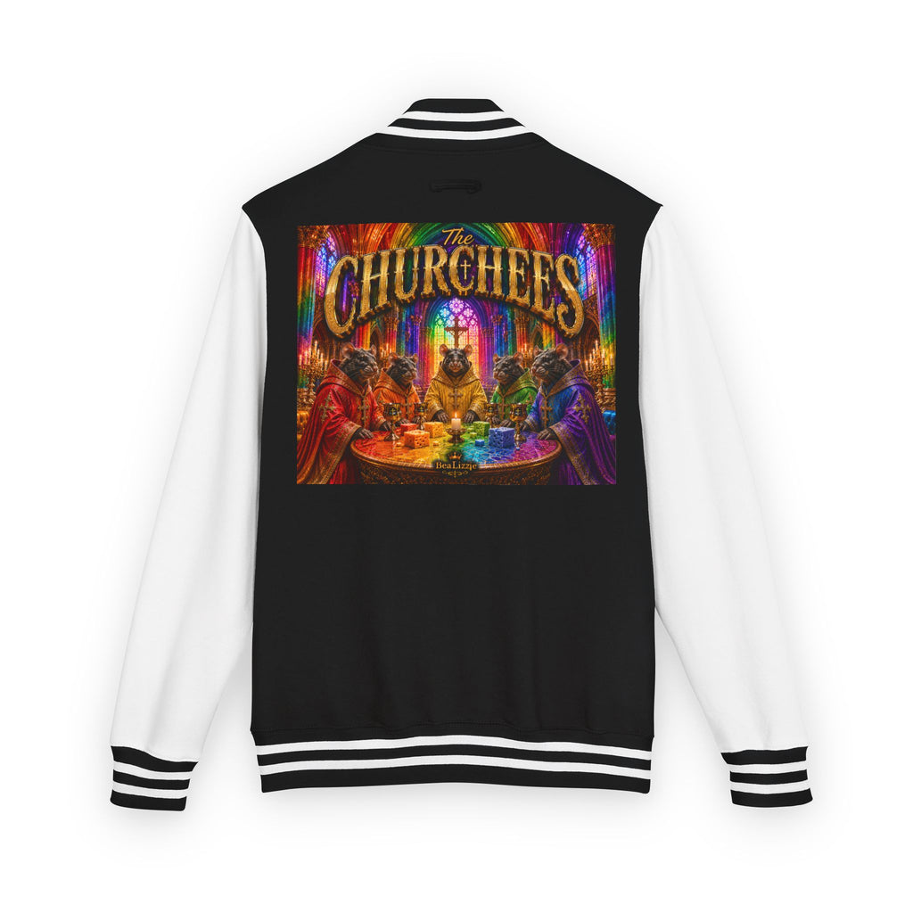 Letterman Jacket — Colorful 'The Churchlees' Retro Band Graphic