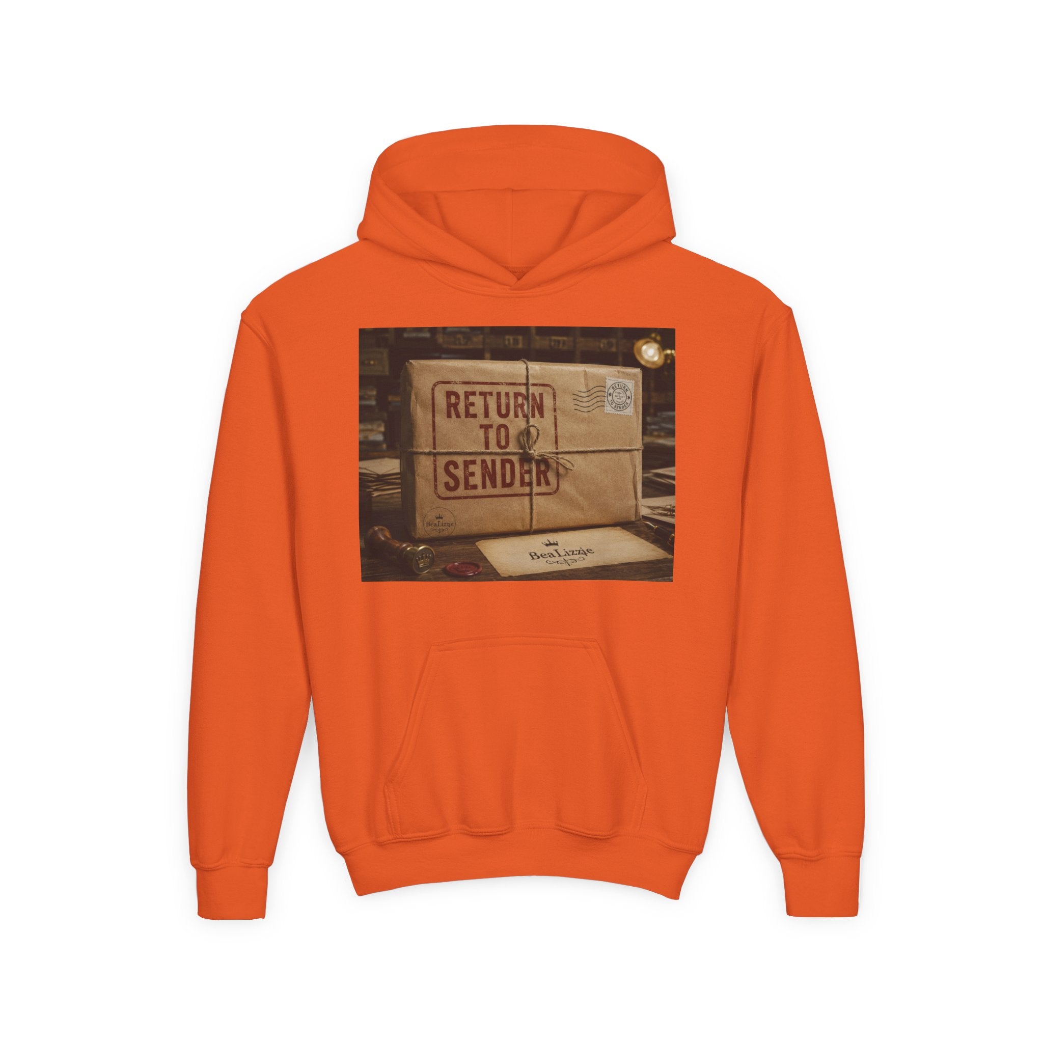 Youth Hoodie – 'Return to Sender' Vintage Mailbox Graphic