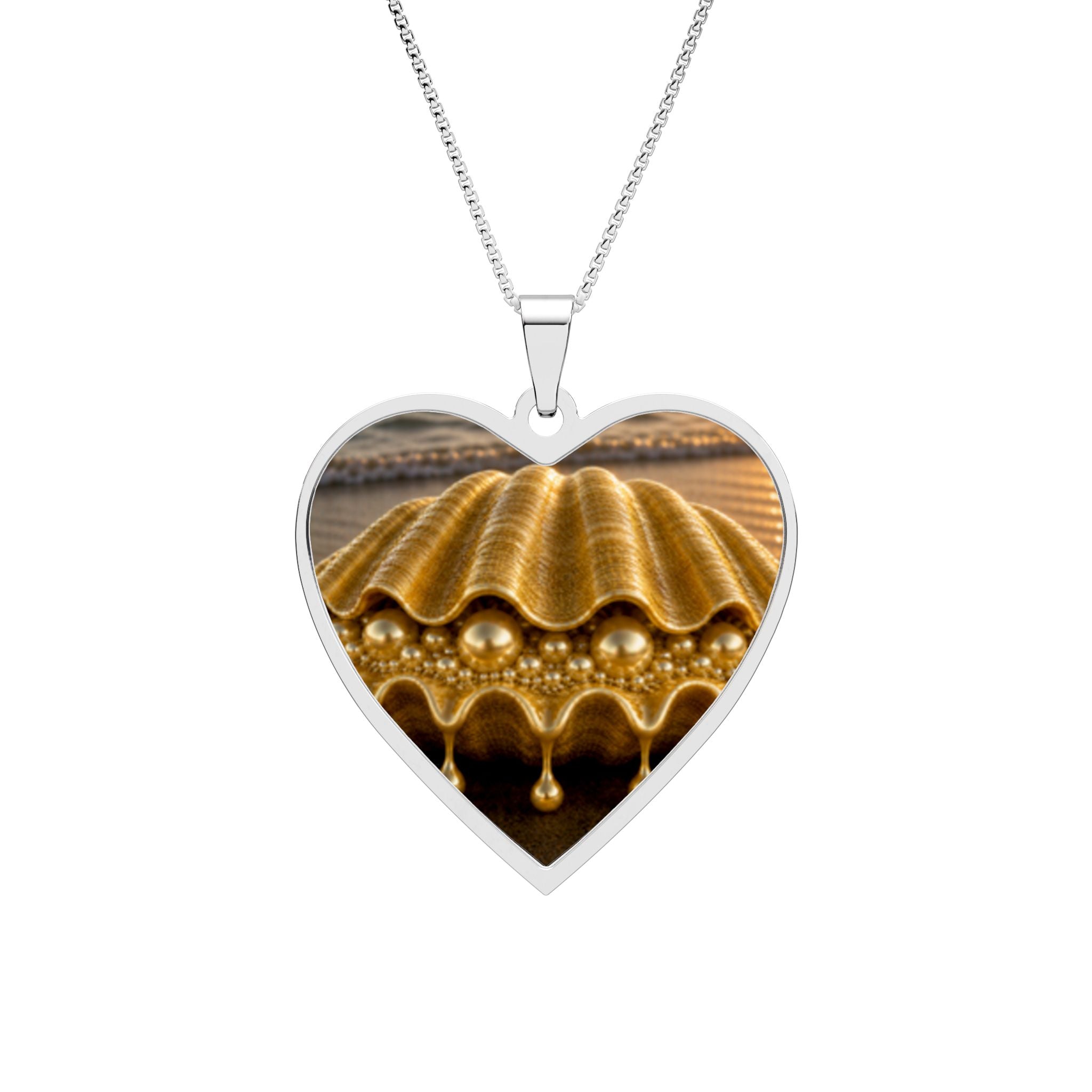 Heart Photo Pendant Necklace — Personalized Heart Frame Locket (Gold or Silver)