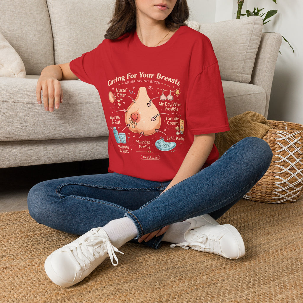 Breastfeeding Care T-Shirt — Caring For Your Breasts Nursing Guide Tee