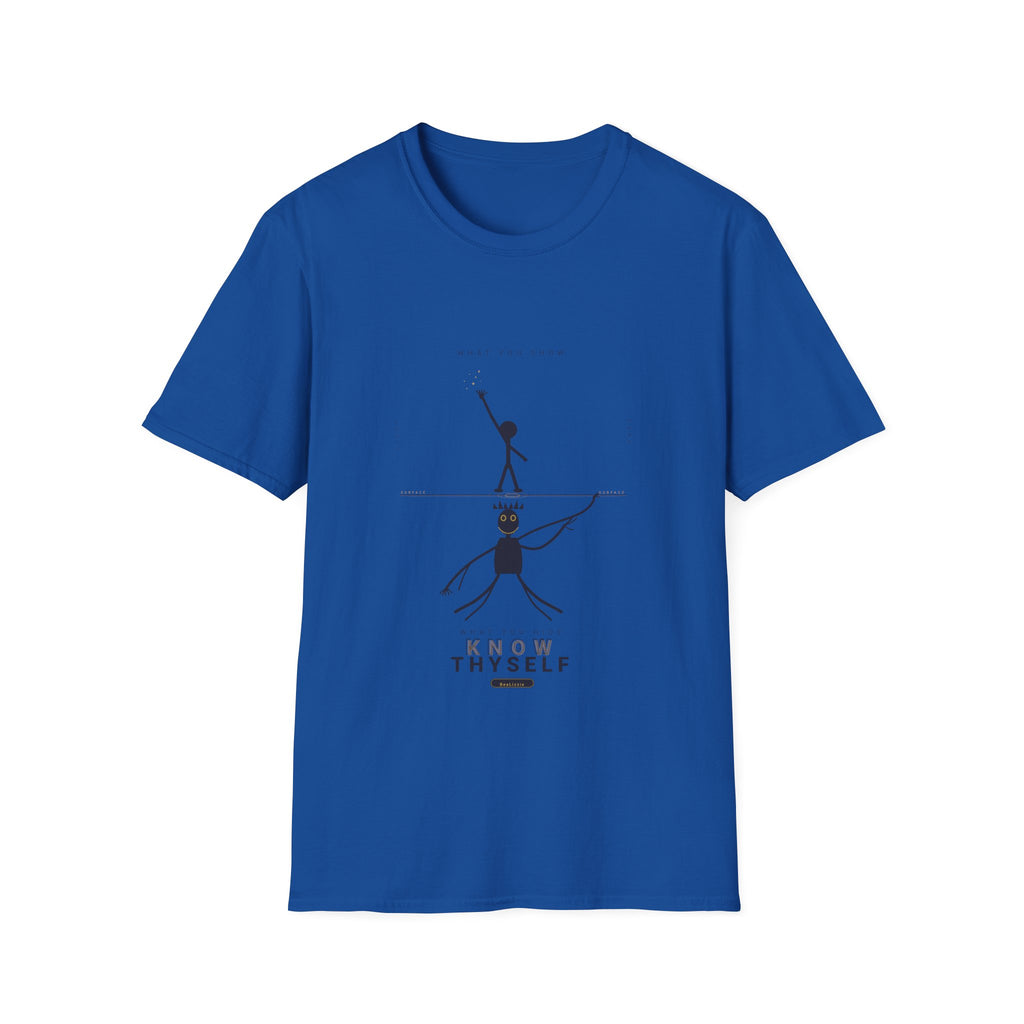 T‑Shirt — Minimalist 'Know Thyself' Stick Figure Motivational Tee