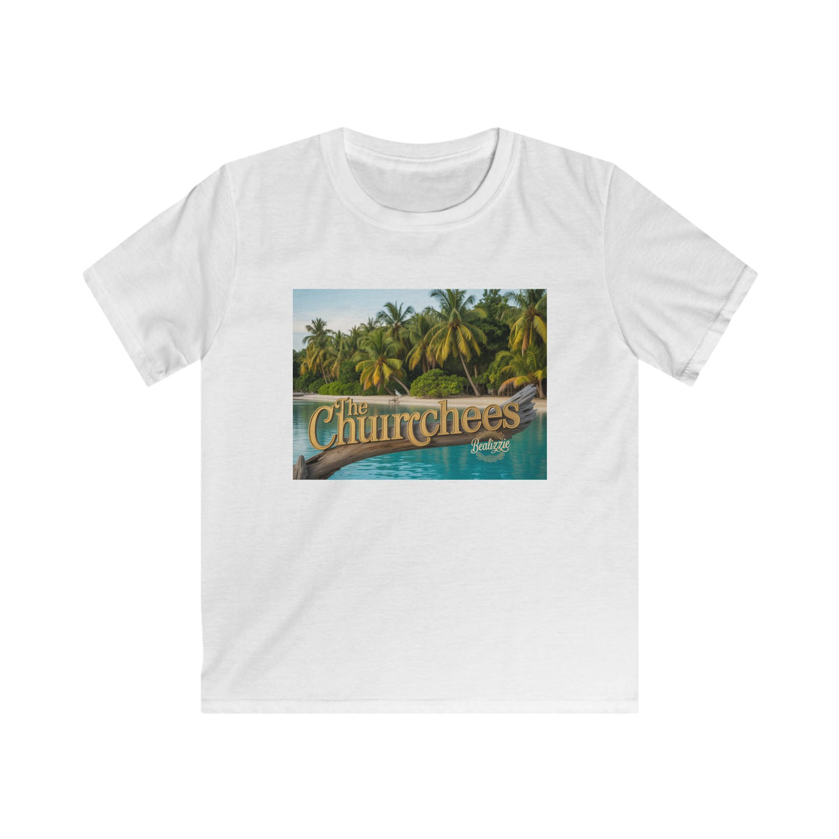 Kids Tee — Tropical 'The Churchees' Beach Graphic