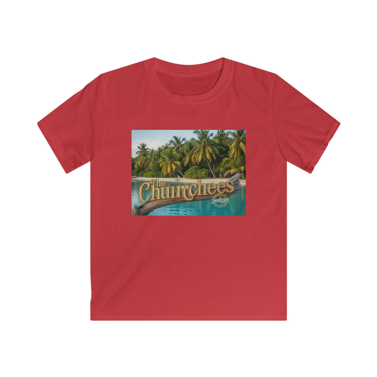 Kids Tee — Tropical 'The Churchees' Beach Graphic