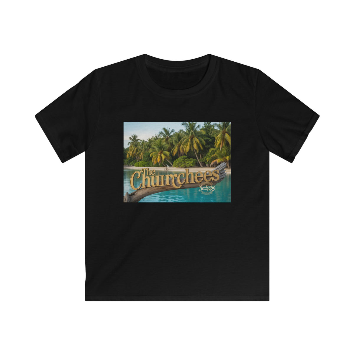 Kids Tee — Tropical 'The Churchees' Beach Graphic