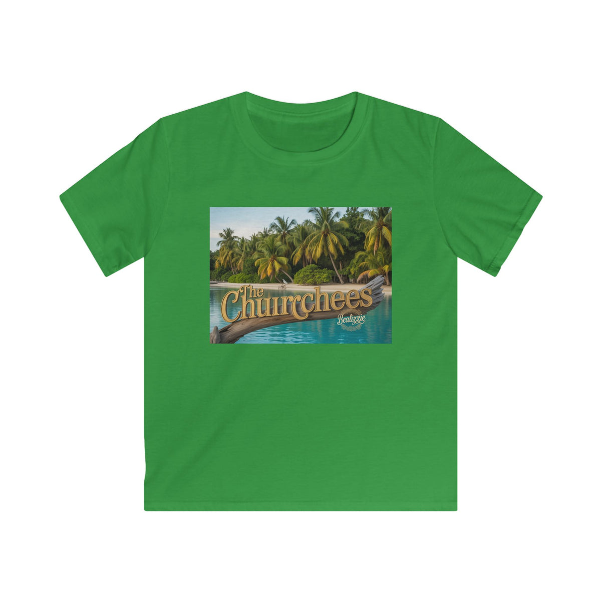 Kids Tee — Tropical 'The Churchees' Beach Graphic