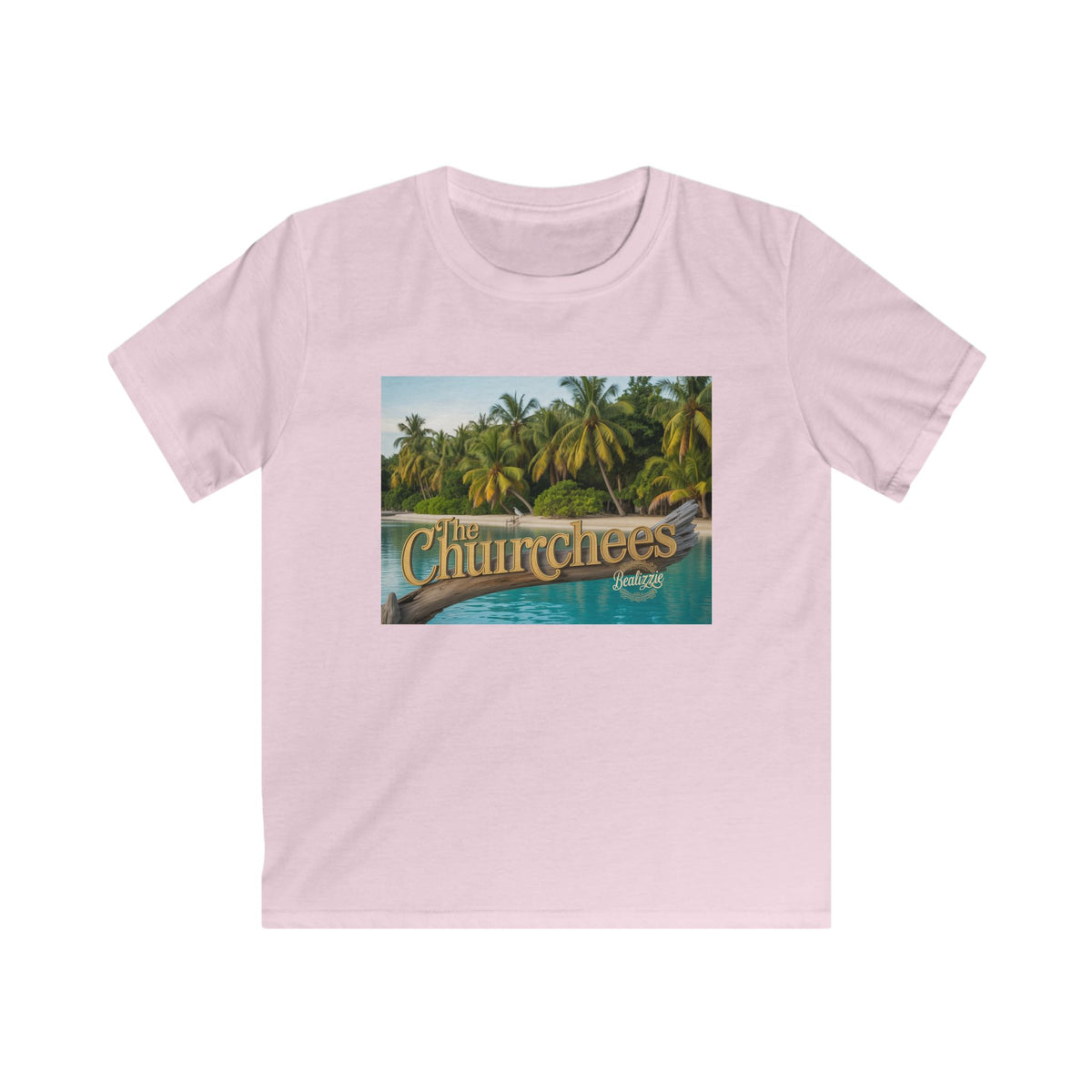 Kids Tee — Tropical 'The Churchees' Beach Graphic