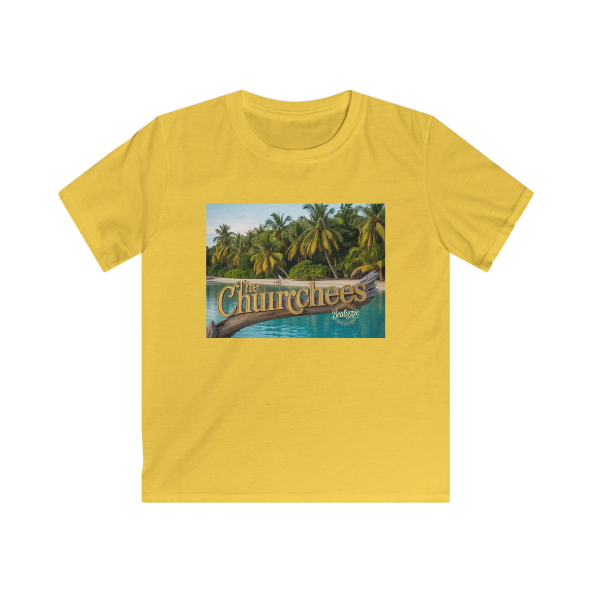 Kids Tee — Tropical 'The Churchees' Beach Graphic