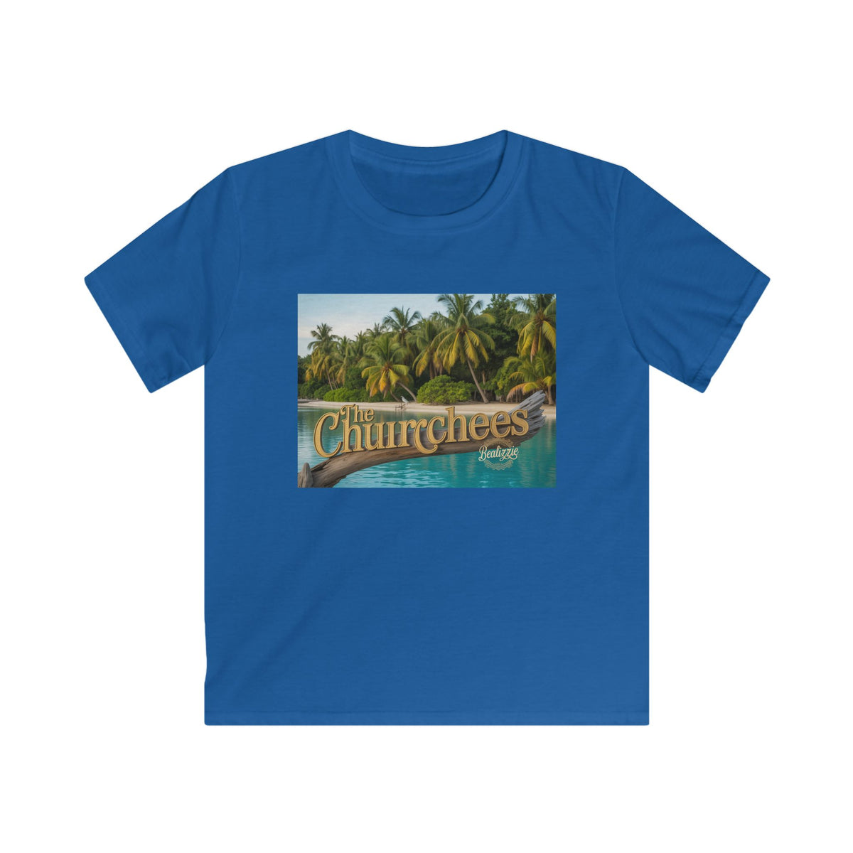 Kids Tee — Tropical 'The Churchees' Beach Graphic