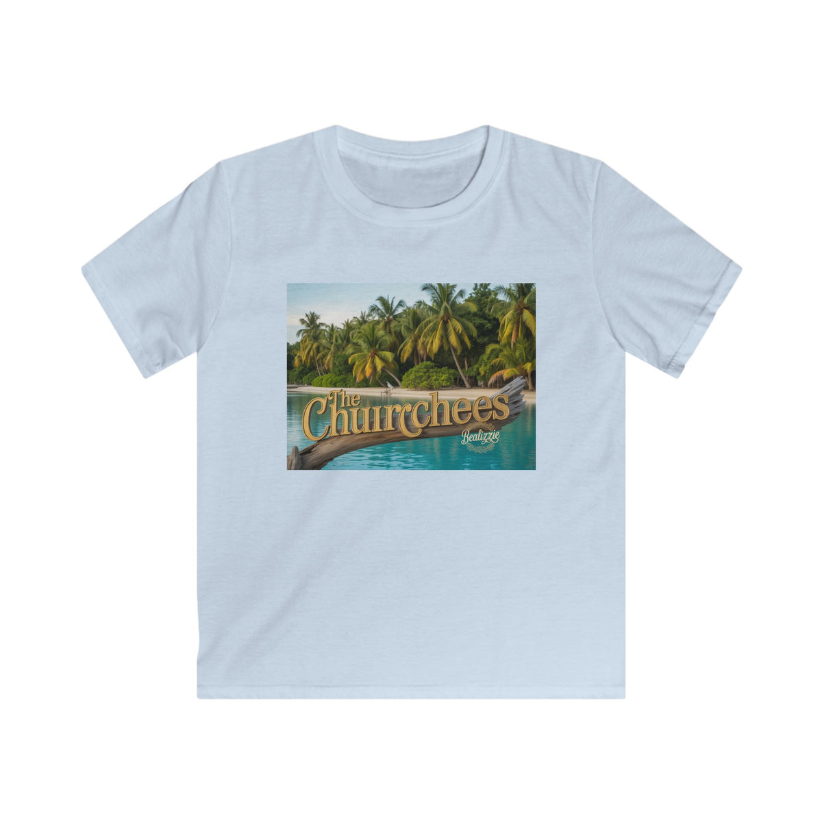 Kids Tee — Tropical 'The Churchees' Beach Graphic