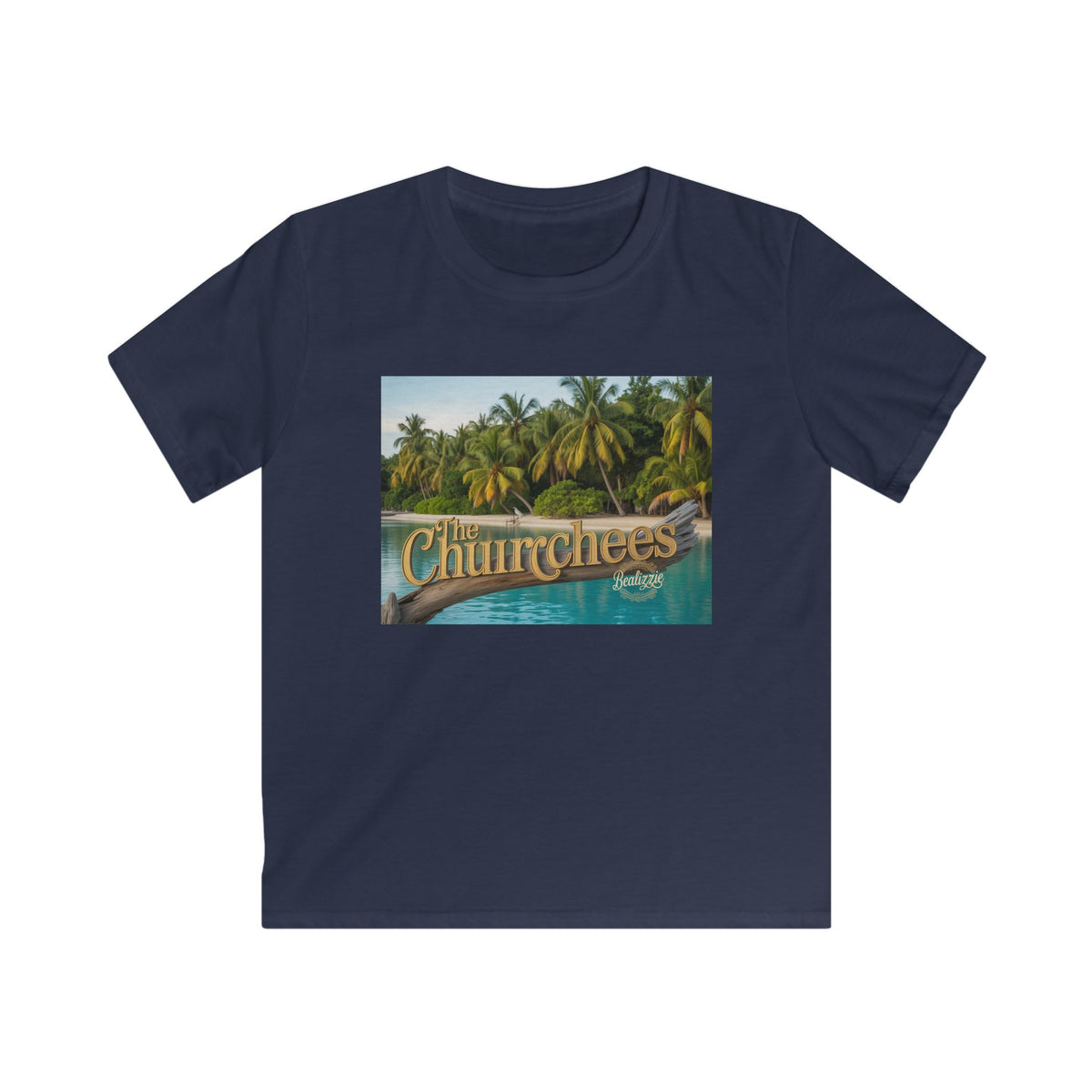 Kids Tee — Tropical 'The Churchees' Beach Graphic