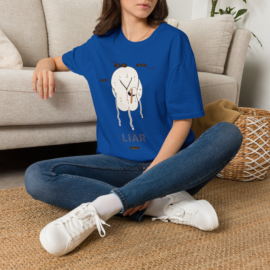 Liar Clock Graphic T‑Shirt — Quirky Surreal Illustration Tee