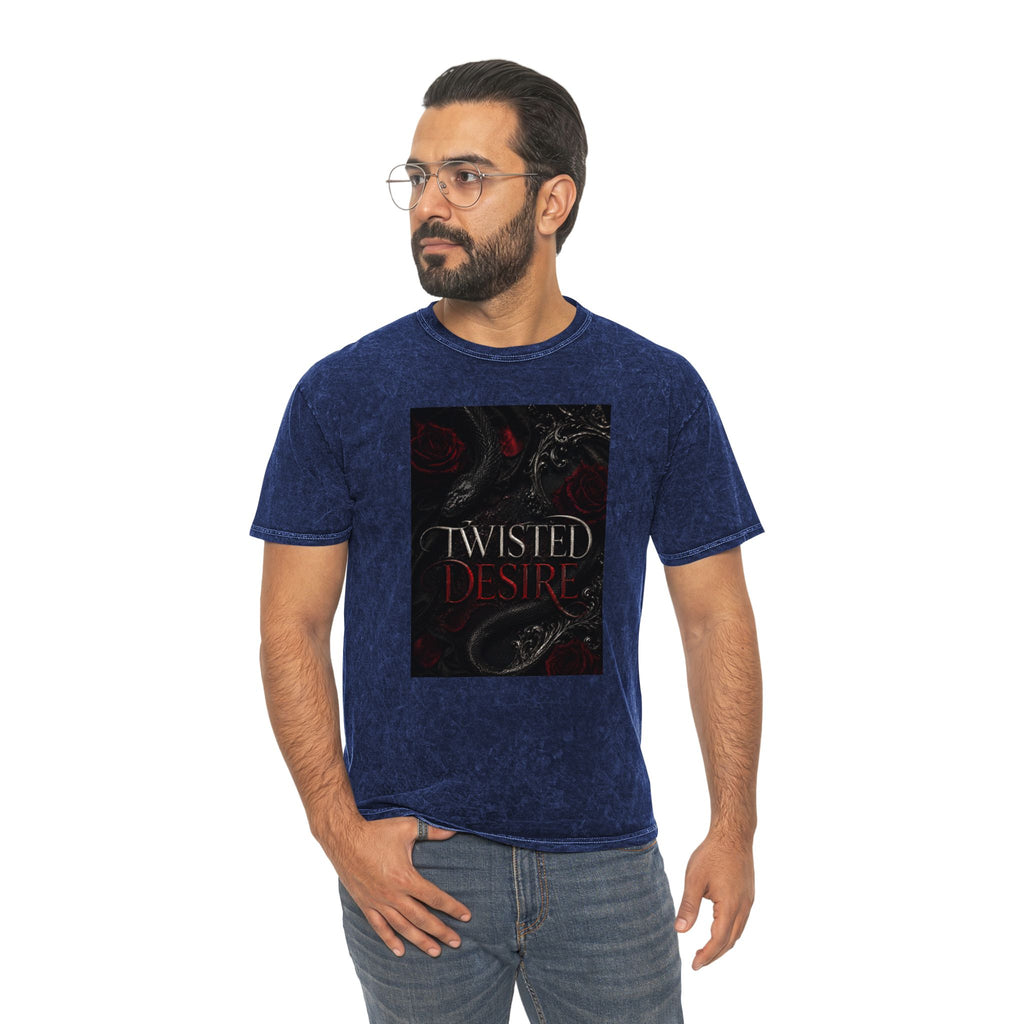 T-shirt effet délavé Twisted Desire — Imprimé serpent gothique foncé